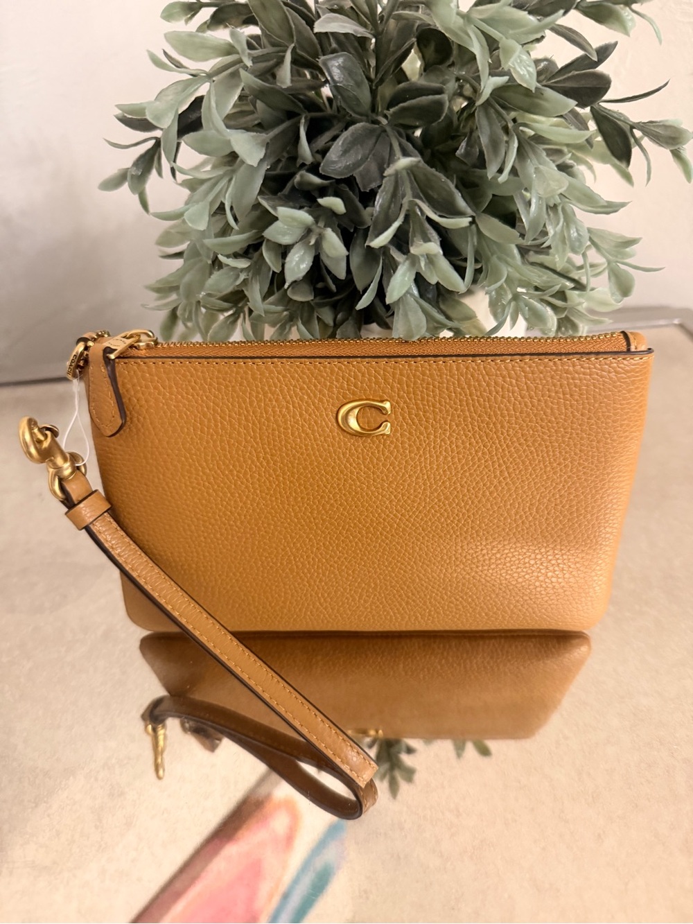 Coach Leather Wristlet in Saddle
Brown  NWOT